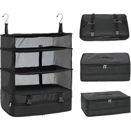 Organizador de viaje colgante de 3 estantes