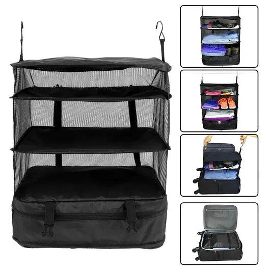 Organizador de viaje colgante de 3 estantes