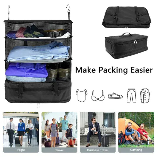Organizador de viaje colgante de 3 estantes